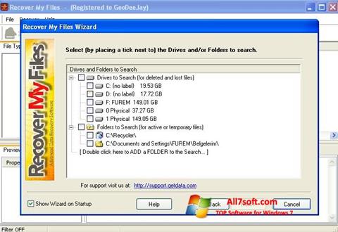Skjermbilde Recover My Files Windows 7