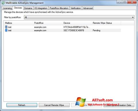 Skjermbilde Microsoft ActiveSync Windows 7