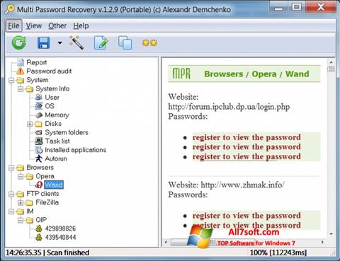 Skjermbilde Multi Password Recovery Windows 7