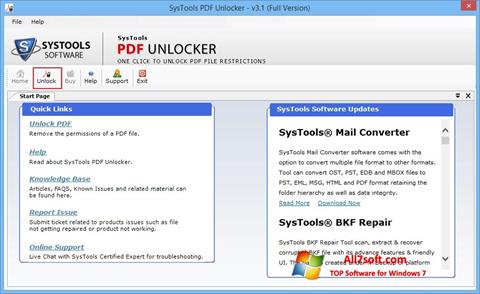 Skjermbilde PDF Unlocker Windows 7