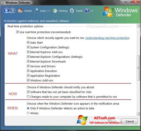 Skjermbilde Windows Defender Windows 7