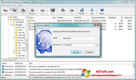 Skjermbilde Active File Recovery Windows 7
