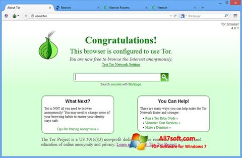 Skjermbilde Tor Windows 7