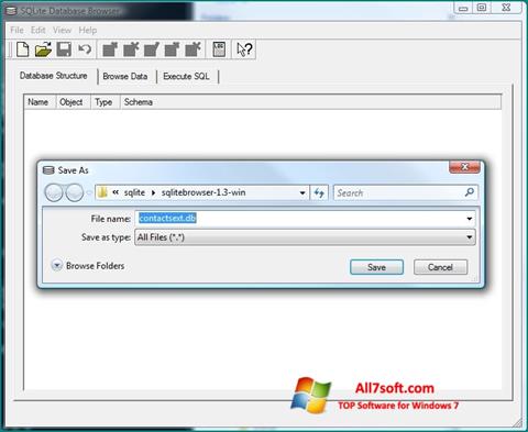 Skjermbilde SQLite Database Browser Windows 7