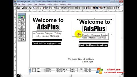 Skjermbilde Adobe PageMaker Windows 7