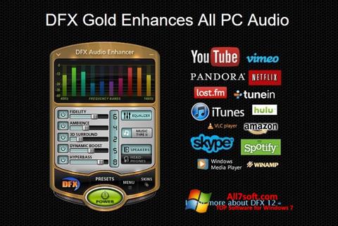 Skjermbilde DFX Audio Enhancer Windows 7