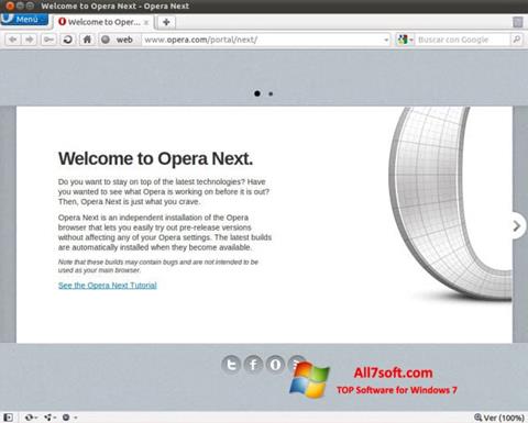 Skjermbilde Opera Developer Windows 7