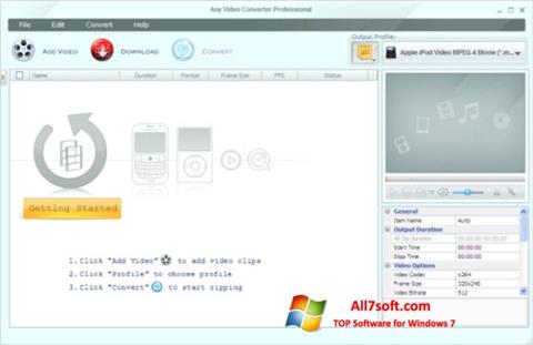 Skjermbilde Any Video Converter Windows 7