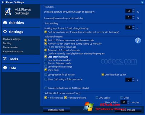 Skjermbilde ALLPlayer Windows 7