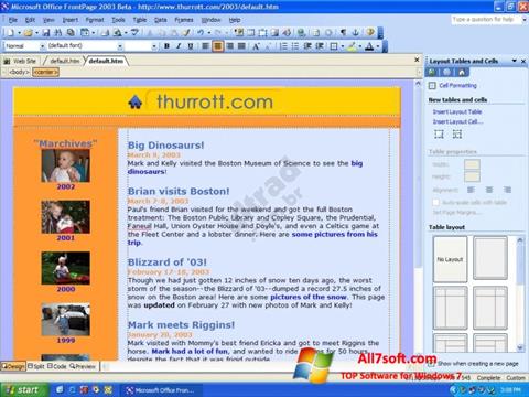 Skjermbilde Microsoft FrontPage Windows 7