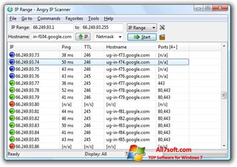 Skjermbilde Angry IP Scanner Windows 7