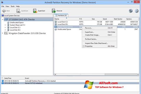 Skjermbilde Active Partition Recovery Windows 7