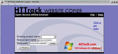 Skjermbilde HTTrack Website Copier Windows 7