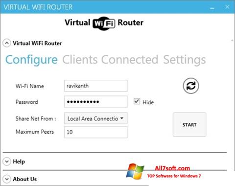 Skjermbilde Virtual WiFi Router Windows 7