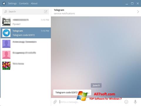 Skjermbilde Telegram Desktop Windows 7