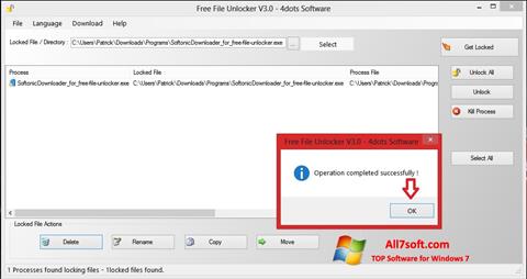 Skjermbilde Free File Unlocker Windows 7