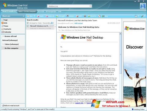 Skjermbilde Windows Live Mail Windows 7