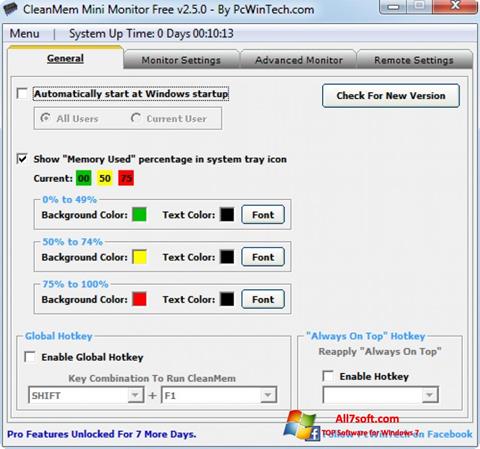 Skjermbilde CleanMem Windows 7