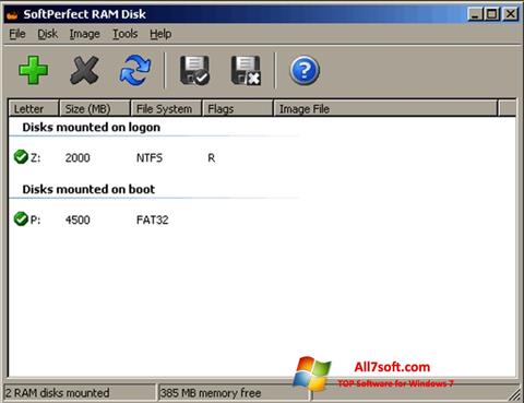 Skjermbilde SoftPerfect RAM Disk Windows 7