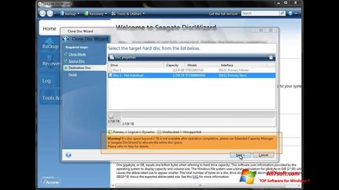 Skjermbilde Seagate DiscWizard Windows 7