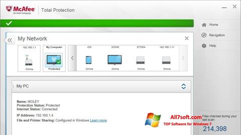 Skjermbilde McAfee Total Protection Windows 7