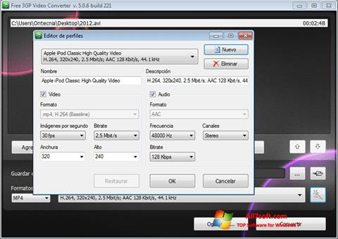 Skjermbilde Free MP4 Video Converter Windows 7