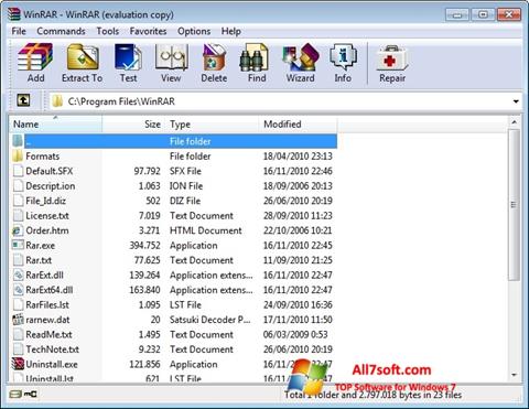 Skjermbilde WinRAR Windows 7
