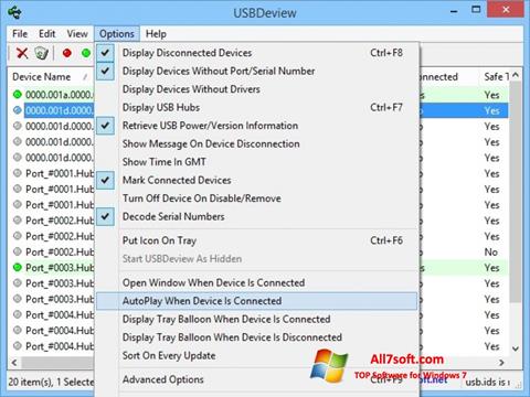 Skjermbilde USBDeview Windows 7