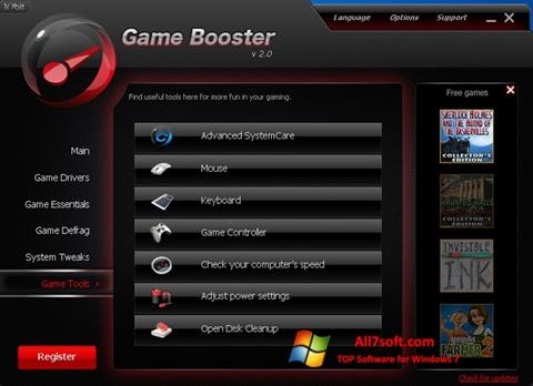 Skjermbilde Game Booster Windows 7