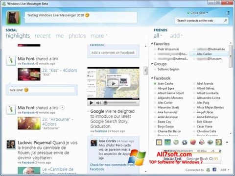 Skjermbilde Windows Live Messenger Windows 7