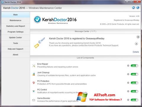 Skjermbilde Kerish Doctor Windows 7