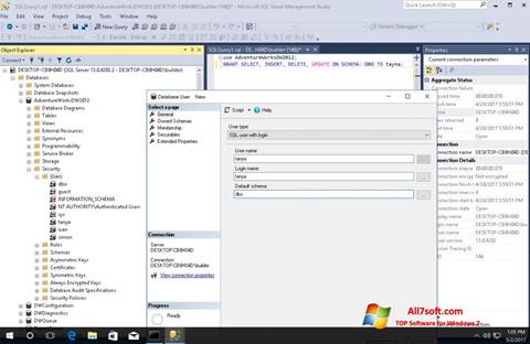 Skjermbilde Microsoft SQL Server Windows 7