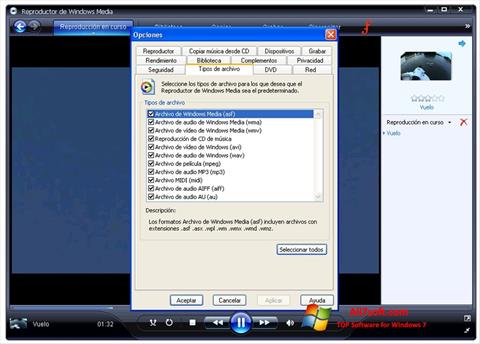 Skjermbilde Windows Media Player Windows 7