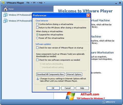 Skjermbilde VMware Player Windows 7