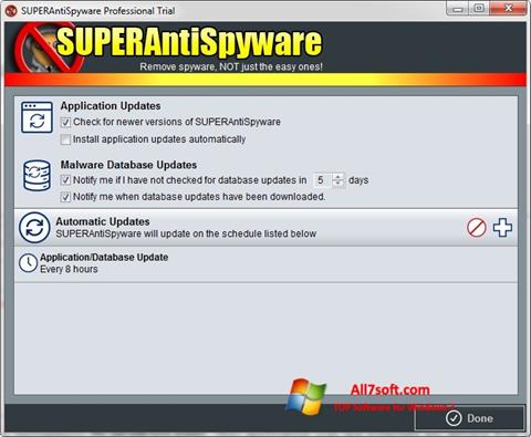 Skjermbilde SUPERAntiSpyware Windows 7