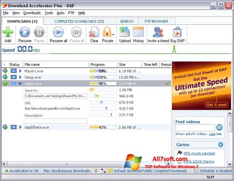 Skjermbilde Download Accelerator Plus Windows 7