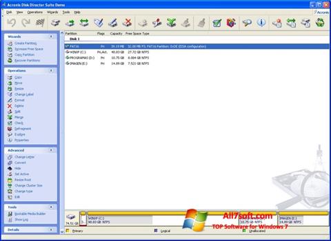 Skjermbilde Acronis Disk Director Suite Windows 7