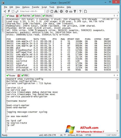Skjermbilde SecureCRT Windows 7