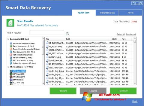 Skjermbilde Smart Data Recovery Windows 7