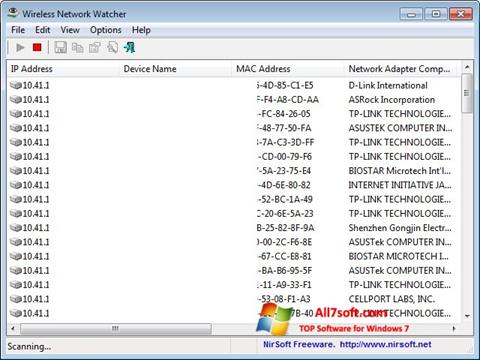 Skjermbilde Wireless Network Watcher Windows 7