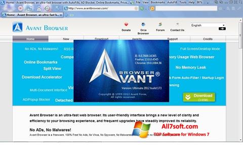 Skjermbilde Avant Browser Windows 7