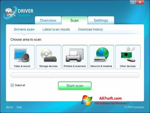 Skjermbilde Carambis Driver Updater Windows 7