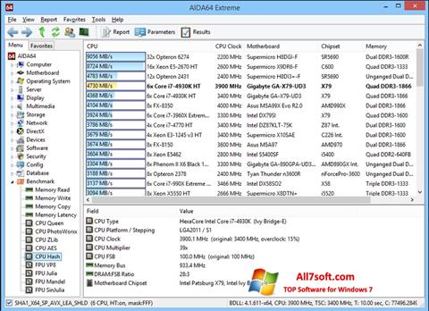 Skjermbilde AIDA32 Windows 7