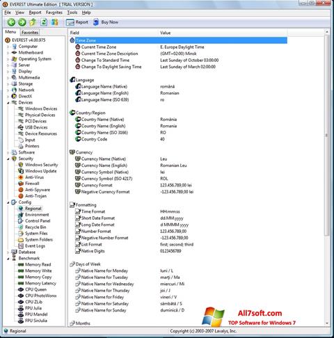 Skjermbilde EVEREST Ultimate Edition Windows 7