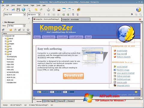 Skjermbilde KompoZer Windows 7