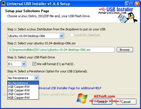 Skjermbilde Universal USB Installer Windows 7