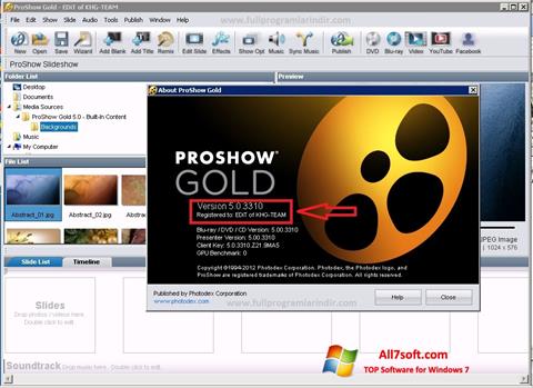 Skjermbilde ProShow Gold Windows 7