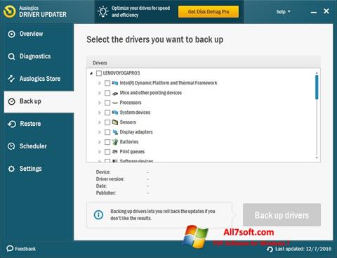 Skjermbilde Auslogics Driver Updater Windows 7