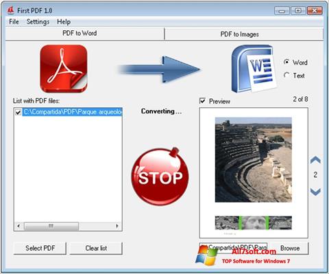 Skjermbilde First PDF Windows 7