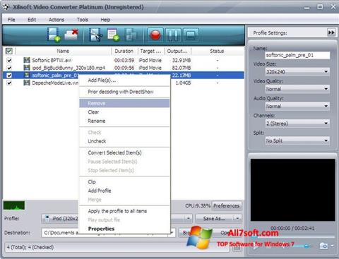 Skjermbilde Xilisoft Video Converter Windows 7